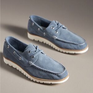 Seychelles Kipper Suede Boat Shoes Blue Size 8.5 Anthropologie